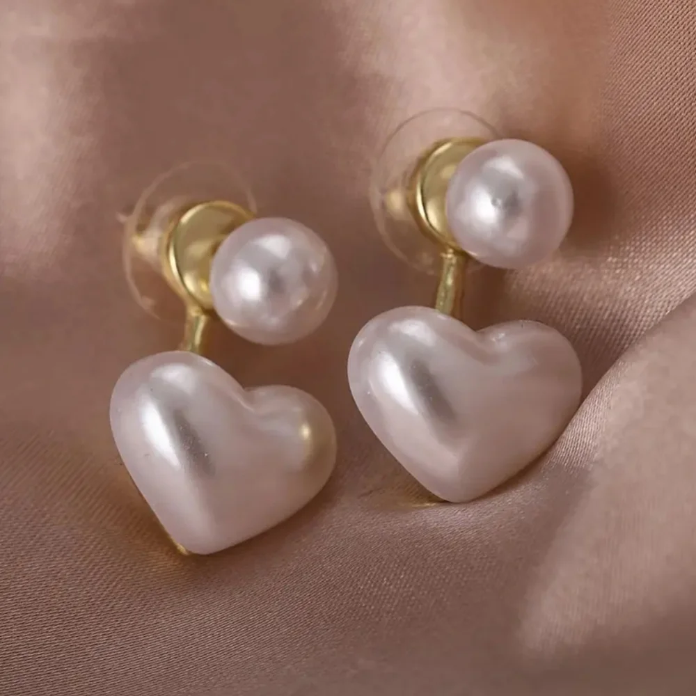 Pearl Heart Earrings